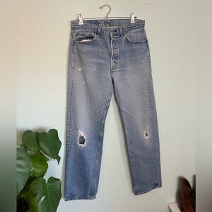 Vintage Levi’s 501 Jeans Made in USA Distressed 30x31 1980's-1990's